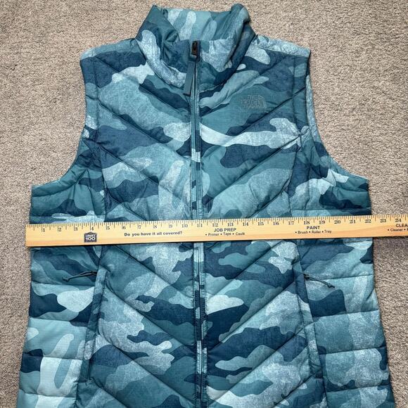 The North Face 550 Down Puffer Vest Jacket Womens XL Alpz 2.0 Mallard Blue Camo - Picture 5 of 6